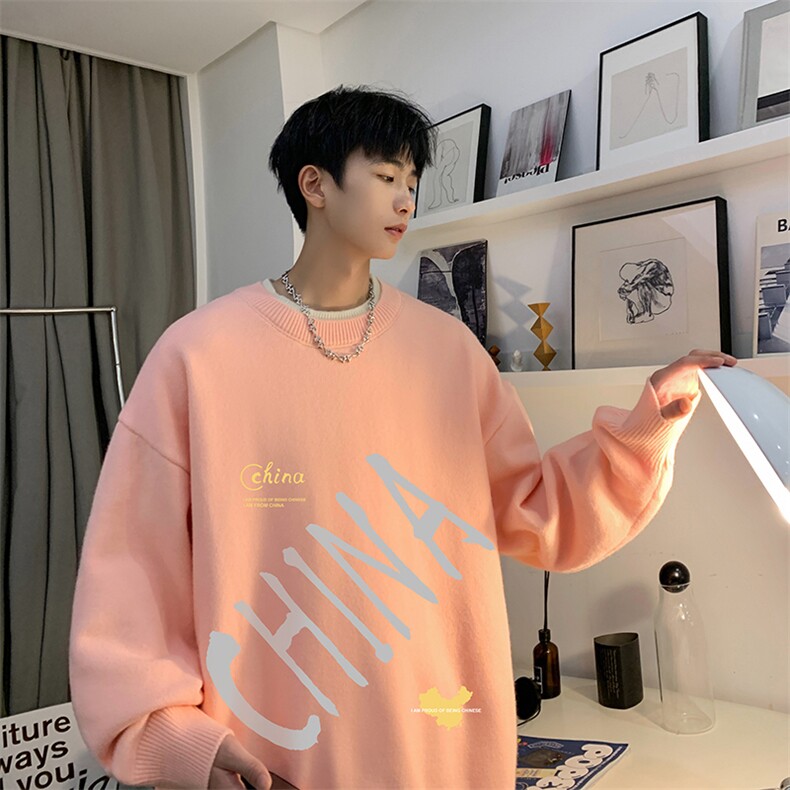 控78假两件毛衣男大码加绒针织衫男毛线衣M80208-P55加绒P70,男装针织衫/毛衣,电商A040