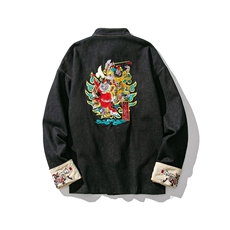 春装风重工刺绣大码休闲牛仔夹克情侣复古外套潮JK17/P155，男装工装外套，钱塘713