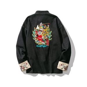 春装风重工刺绣大码休闲牛仔夹克情侣复古外套潮 JK17/P155图片