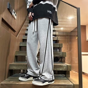 KP786 P45港风休闲裤宽松运动裤拖地裤束脚裤男图片