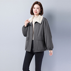 秋冬季保暖加绒加厚款派克服不连帽宽松加厚常规长袖916款，女装派克服，秋牧寒烟