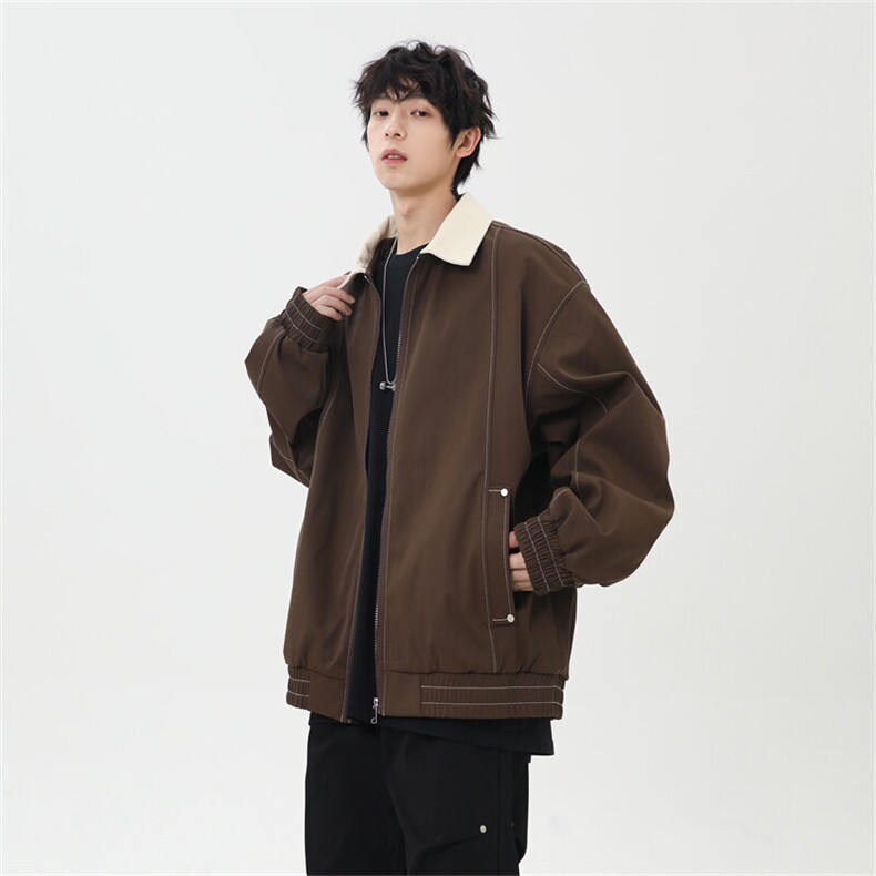 2025春休闲痞帅工装翻领夹克潮流外套得物二开XZ301b-2-JK2585P78,男装夹克,星座301B-2（原A443-1）