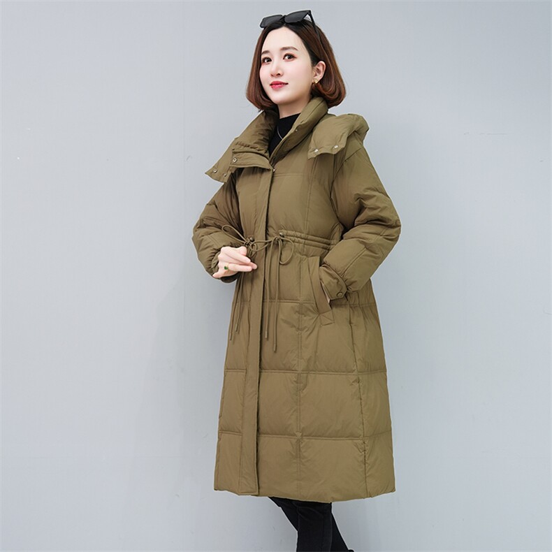 时尚中长款羽绒服女冬季新款保暖显瘦外套,女装羽绒服,姿萝菲