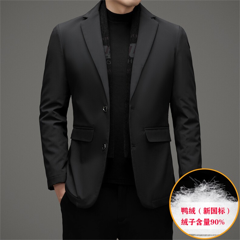 西装羽绒服外套上衣加厚保暖冬季新款中年男士休闲装QS3377-P210图片