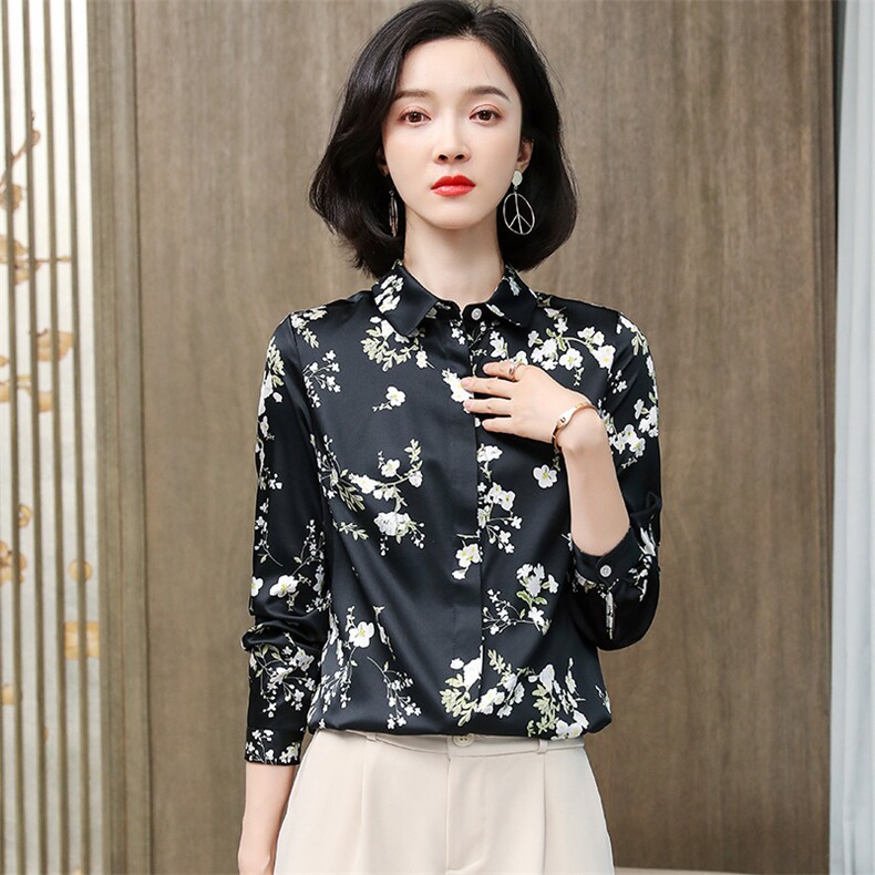 重磅大牌气质红色真丝衬衫女长袖2025新款时尚洋气杭州桑蚕丝上衣,女装衬衫,阿舍尔精品