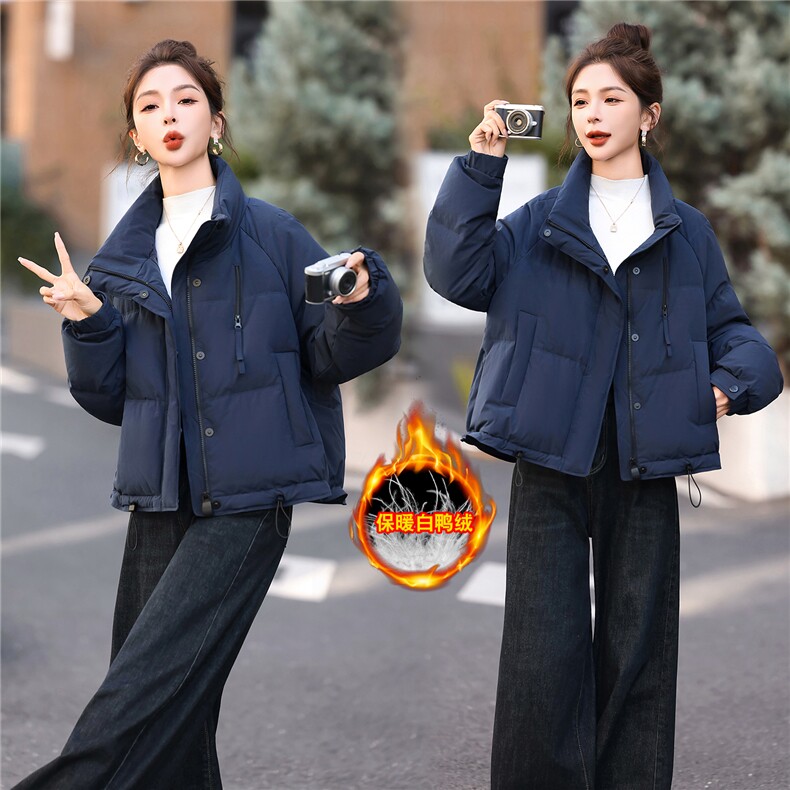 2025冬装新款摩登风时尚短款保暖羽绒服外套图片