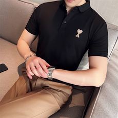 2024夏季新款英伦风高品质修身刺绣POLO衫冰丝短袖T恤男D251-p48，男装T恤，电商D303