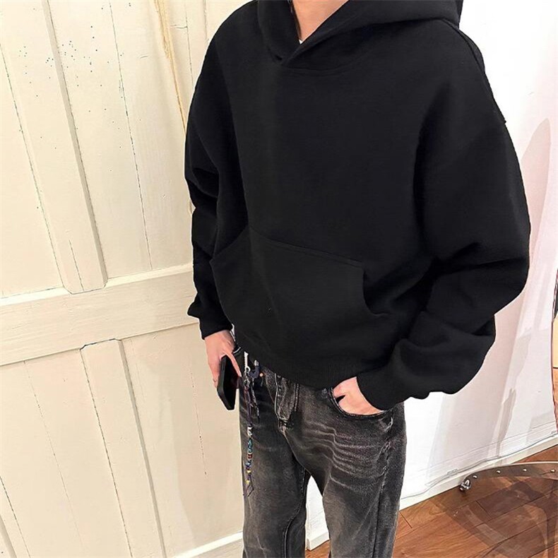 抖音得物二开26春装美式高街短款廓形连帽卫衣男女外套LM01,女装短外套,电商A486