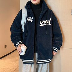 港风羊剪绒棉衣男宽松加厚棉衣外套MY8902-P98，男装棉衣，星座1204-3