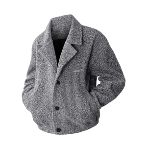 羊毛卷绒感毛呢轻熟风毛呢大衣小众设计感大V西装领JK2198-P90,男装西服套装,星座210-1