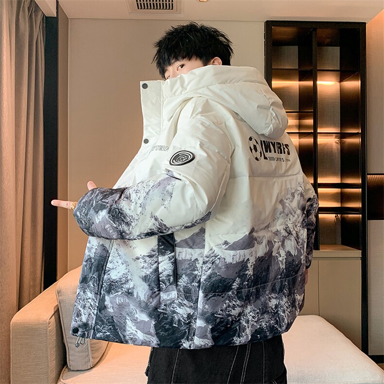 现货外贸侧飞图立领光板团体服班服宽松韩版情侣学生外套羽绒服,男装羽绒服,星座301D-5(原星座1415）