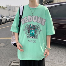 得物抖音40支双纱高品质港风潮牌纯百搭短袖T恤男女T7191-P40，男装T恤，电商A441-1