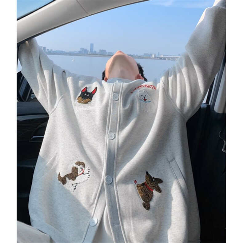 春秋季复古潮牌毛巾绣重磅开衫卫衣男女百搭休闲夹克外套WA230，男装夹克，星座1116A（原606A-3）