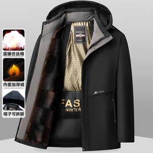 主推石墨烯加绒加厚中老年棉衣男士中年保暖棉服爸爸冬装外套图片