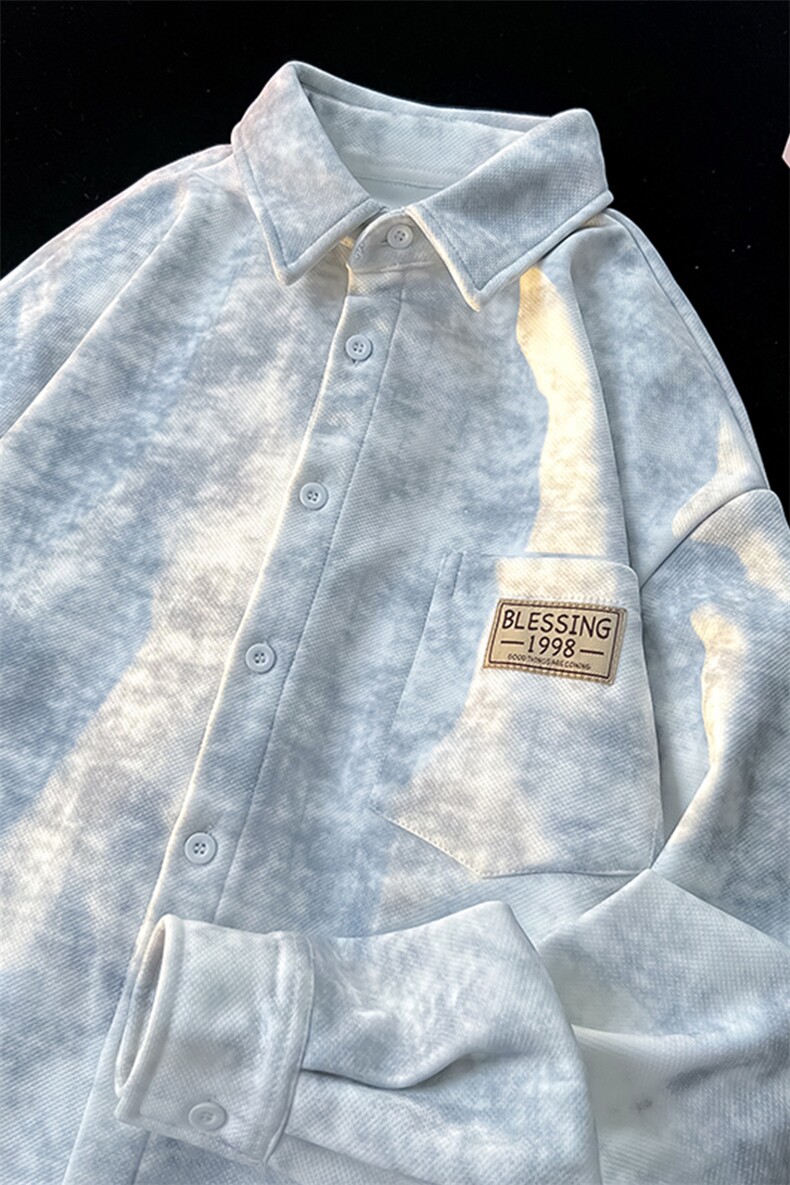 8XL-M秋冬款加绒加厚衬衫男做旧脏脏保暖外套大码衬衣CS29002P65,男装衬衫,电商B312