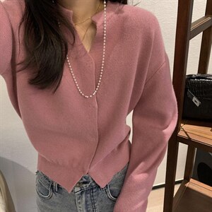 绑腰针织开衫图片