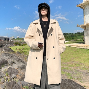 特批100无差价秋新撞色假俩件可拆卸连帽大衣中长款夹克外套J663图片