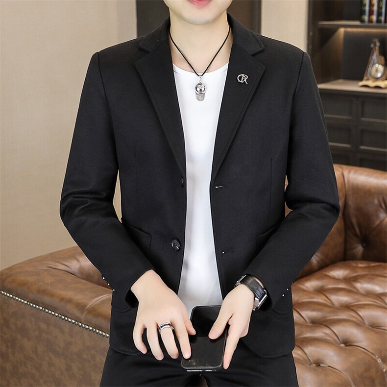 纯色单西新款冬季男士纯色两粒扣毛呢西服XZ613B-5238-P90,男装西服,星座613B
