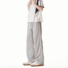 K10033-P35潮牌卫裤男2025新款百搭褶皱宽松直筒休闲长裤，男装休闲裤，电商A178