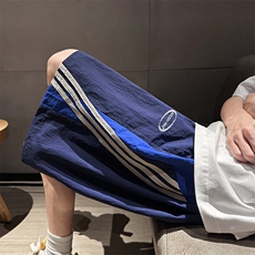 条纹撞色速干短裤男夏季薄款宽松五分裤FSDK246M-3XL特p30控58，男装牛仔裤，电商B219B