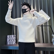 纯色设计感两穿高领毛衣男社会小伙店主风301C-M108-P88控128，男装针织衫/毛衣，星座301C（原B323）