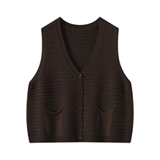 优雅休闲高级感新中式镂空双兜马甲,女装马甲,温伦斯特羊绒,清河羊绒市场 优雅休闲高级感新中式镂空双兜马甲,女装马甲,温伦斯特羊绒,清河羊绒市场