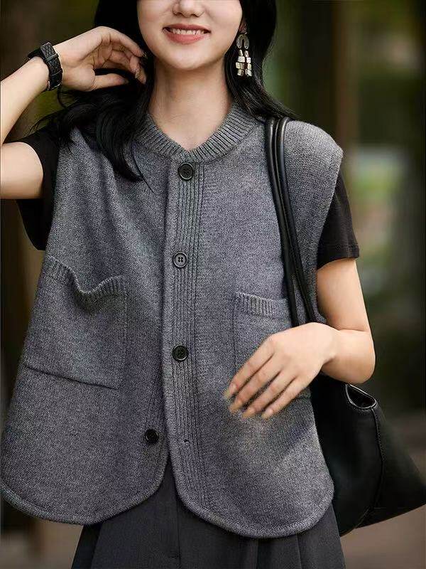 2025年秋季百搭时尚百搭通勤简约休闲马甲，女装马甲，羿纯羊绒