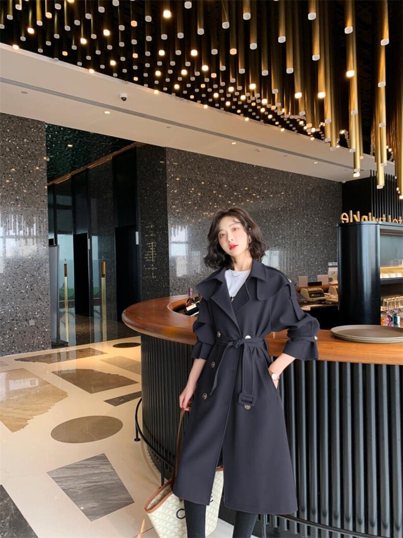 欧版长风衣，女装风衣，卡西姆