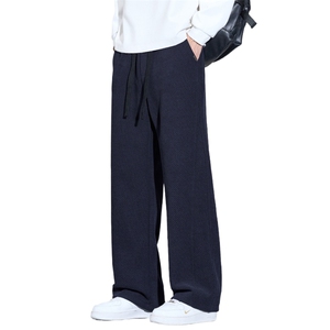 美式潮牌休闲裤男生秋冬宽松阔腿垂感直筒运动百搭裤子Z2602-P40图片