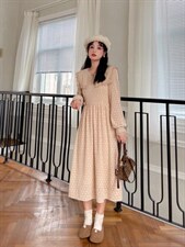 海军领子蕾丝连衣裙，女装连衣裙，安玖拉