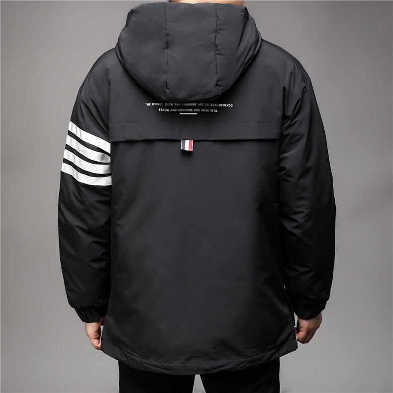 秋冬季新款连帽羽绒服男士连帽白鸭绒潮服休闲轻薄韩版保暖外套,男装羽绒服,钱塘6003（原4033）
