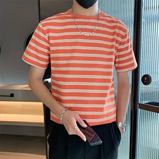 夏季新款短袖t恤男修身条纹半袖体恤上衣G38，男装T恤，星座1116A-2（原606A-1）