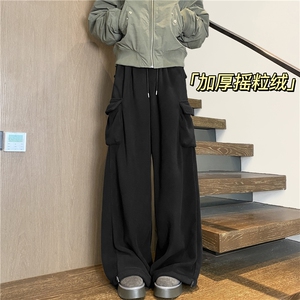 抖音品质加厚摇粒绒侧边大口袋保暖休闲裤B315-K25906-特p40控78图片