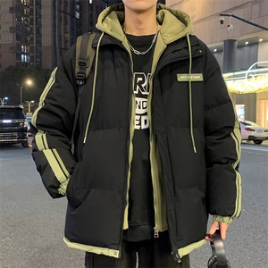 特批P75无差价深度库存10W件拼色假两件大码连帽棉衣外套男M2915图片