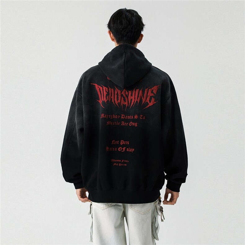 25新春字母扎染宽松潮牌韩版连帽卫衣W5020/P89128,男装卫衣,星座202-3