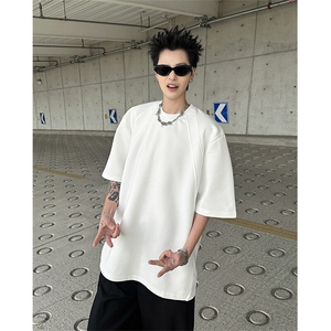 8XL-M 美式高街高克重短袖T恤男宽松短款BOXY正肩上衣半袖DX334图片
