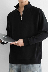 半拉链高领卫衣男士2025春秋季美式休闲立领拼接长袖t恤秋装图片