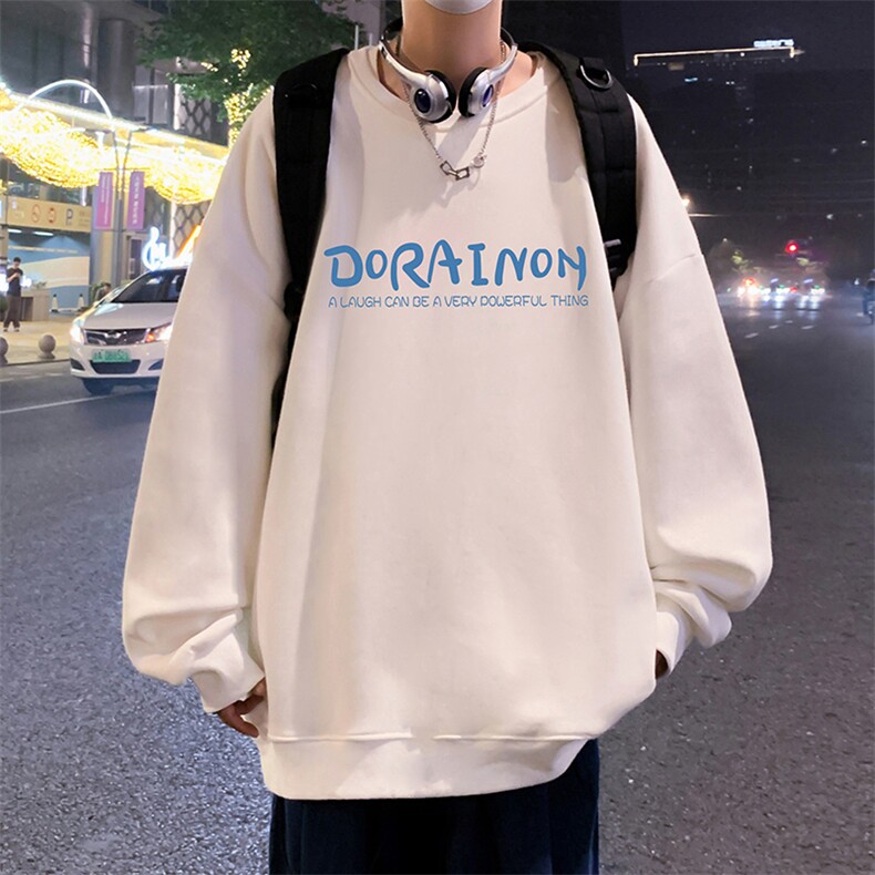 W538P35加绒45潮流圆领卫衣秋冬打底ins港风宽松长袖套头上衣t,男装T恤,星座304A-1