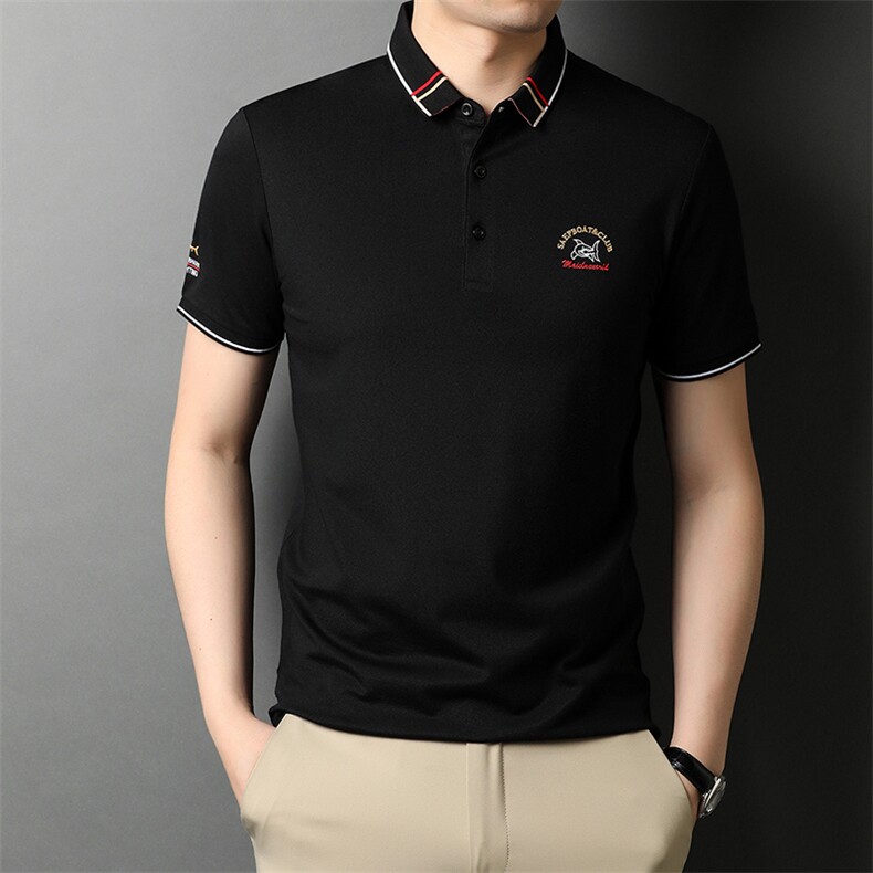 夏季新款男士翻领短袖t恤中年有领男装上衣服休闲POLO衫,男装T恤,电商B212（原钱塘6029）