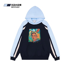 浅蓝色拼藏青