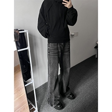 B221美式ins高街暗黑重工艺宽松微喇牛仔裤LK23128-P60控78，男装牛仔裤，电商B221