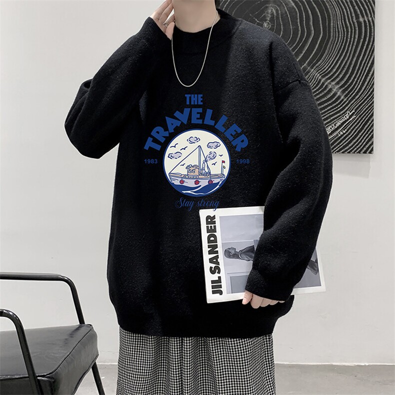 半高领毛衣男大码胖子针织衫毛线衣M18410-P45加绒款-P65,男装针织衫/毛衣,电商A040