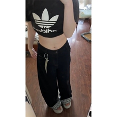 女风刺绣拼接蝴蝶结格子百搭牛仔裤ZK0303-P55，男装牛仔裤，星座313A(原308A-2)