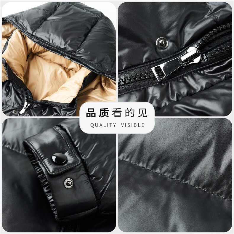 新款冬季男士连帽长款90%白鹅绒羽绒服大衣加厚300克羽绒外套,男装羽绒服,钱塘723