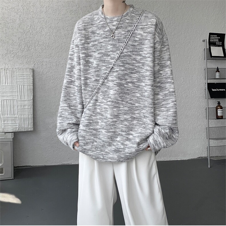 WY10156-特批40控78新款圆领简约套头宽松大码卫衣糯米衣服男,男装卫衣,电商A059