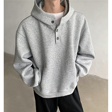 美式重磅纽扣连帽卫衣男女秋季小众潮牌宽松慵懒风外套D381P50，男装卫衣，电商A335-1（原A458）