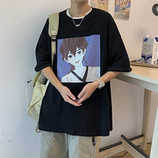 新款卡通印花韩风短袖夏季ins宽松男女休闲t恤T610-P22，男装T恤，星座512-2