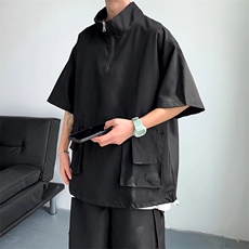 短袖T恤套装痞帅男夏季ins潮宽松工装衣服搭配一套LT01P45，男装休闲套装，星座1116-2