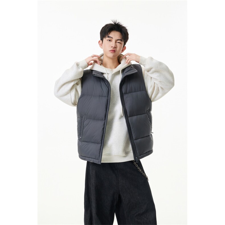 90%绒新标有报告短款宽松羽绒服马甲上衣Y981/P210现货,男装羽绒服,星座202