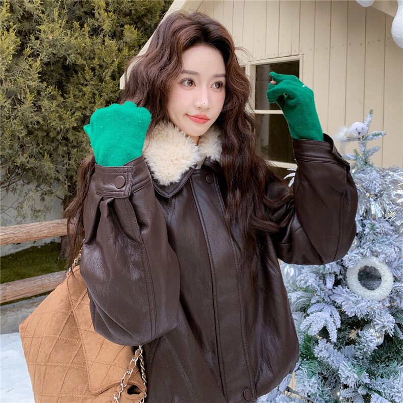 2026冬季皮衣加绒短款RF2C290-6895#-P190-K285,女装皮衣,2C290
